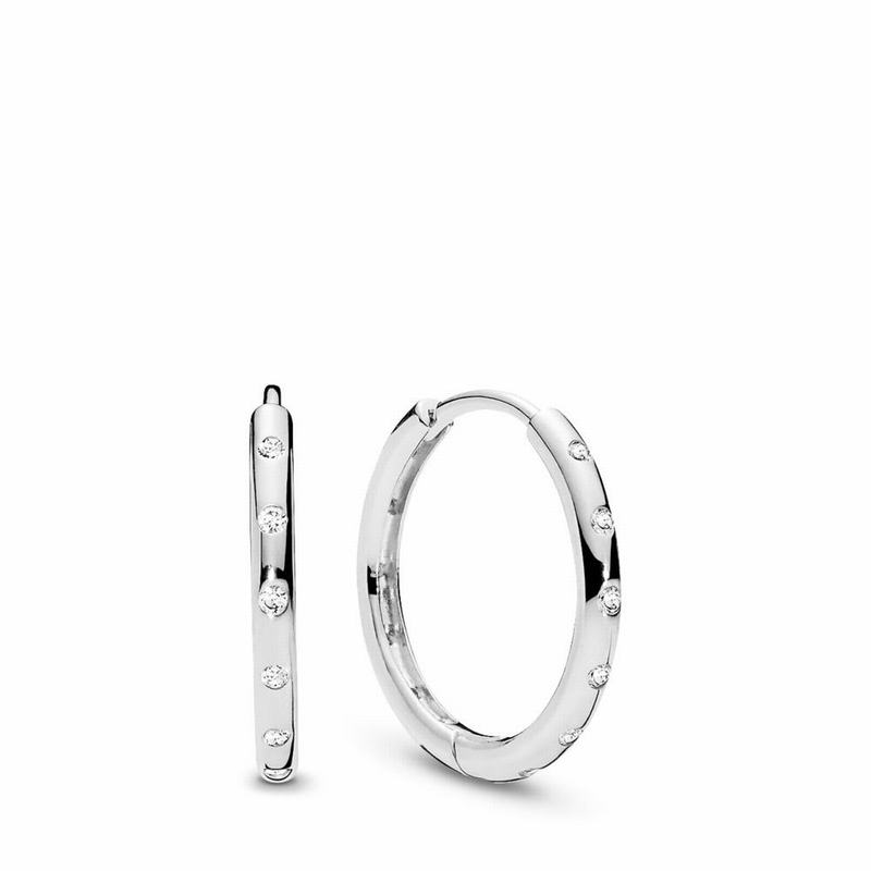 Pandora Droplets Hoop Earrings Silver Egypt XH0468173